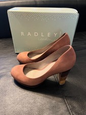 Radley Abingdon Womens Lilac Suede Chunky Block Heel Court Shoes UK 5 RRP £120