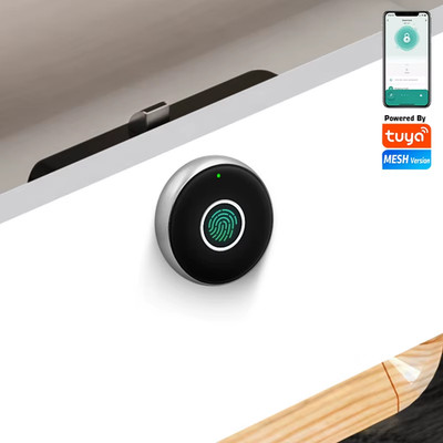 Zinc alloy Tuya APP Fingerprint Biometric Electronic Lock for Furniture Drawer C