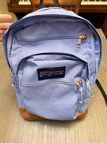 JanSport Cool Student 34L Blue purple/Brown Backpack 15" Laptop Sleeve 4 Pockets