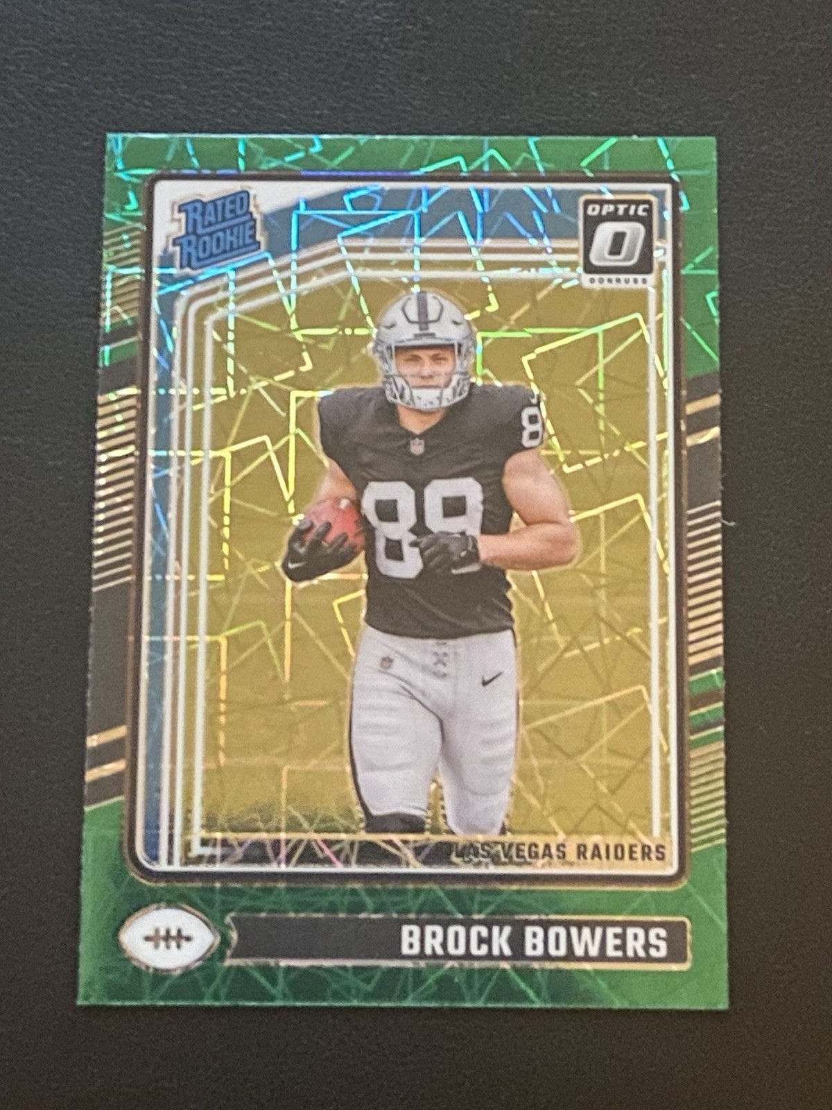 2024 Donruss Optic - Rated Rookie Brock Bowers #215 Green Velocity Prizm (RC)