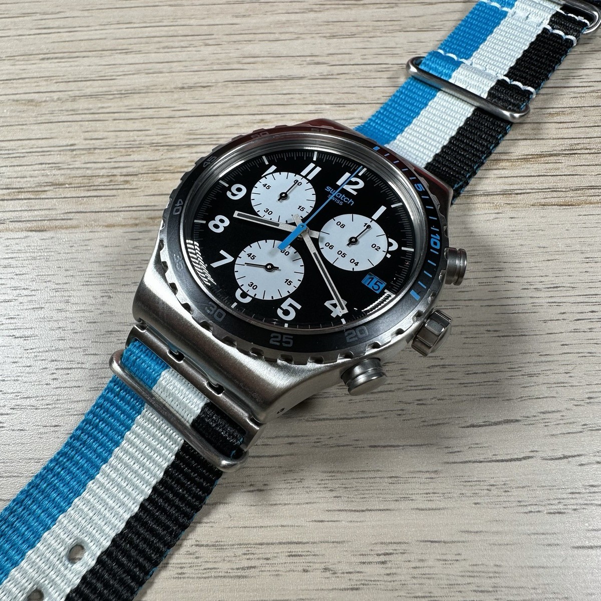 NEW✓LIMITED EDITION✓ Swatch Irony SKYBOND Chronograph Nylon