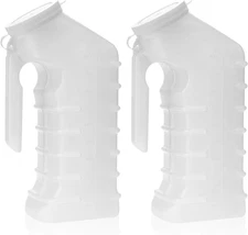 Dealmed Male Urinal with Attached Cover – Portable Urinals for Men with Transluc