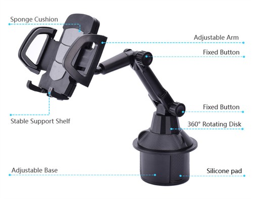 360° Car Rear View Mirror Mount Holder Stand Universal for iPhone Samsung Phone - Picture 2 of 13
