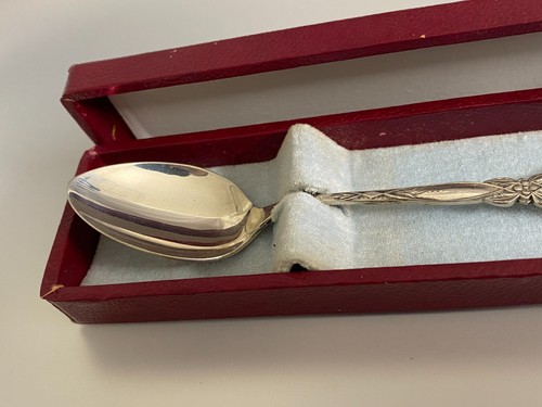 Vintage Japan Sterling Silver Enameled Tea Spoons With Box 16.40 grams 4 3/4 in - Picture 4 of 9