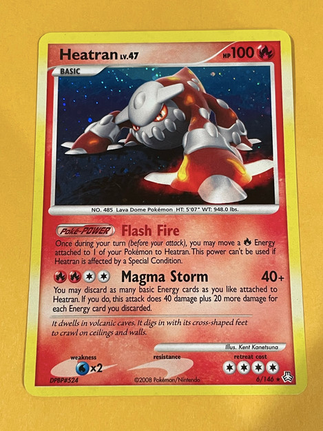 2008 Pokemon Diamond Pearl Legends Awakened Heatran Holo Rare 6/146 NM