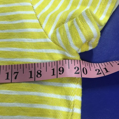 A New Day Short Sleeve Top Womens Size Medium Yellow And White Striped Tie Front - Picture 7 of 8