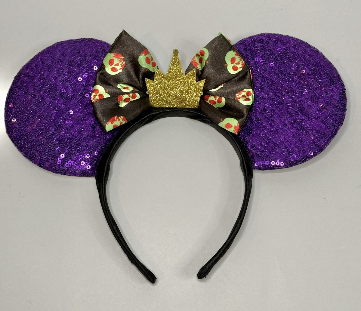 Villains Poison Apple Minnie Mouse Ears Purple Sequin Snow  display picture 1