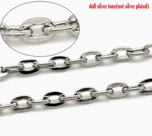 10.9yrd Silver Color Oval Cross Chains Cable Chains Jewelry Making 3x2x0.6mm 10.9yrd Silver Color Oval Cross Chains Cable Chains Jewelry Making 3x2x0.6mm