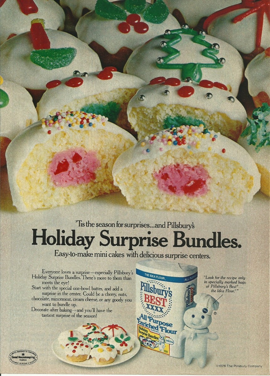 1978 Pillsbury's Best Flour Holiday Surprise Doughboy vtg Print Ad