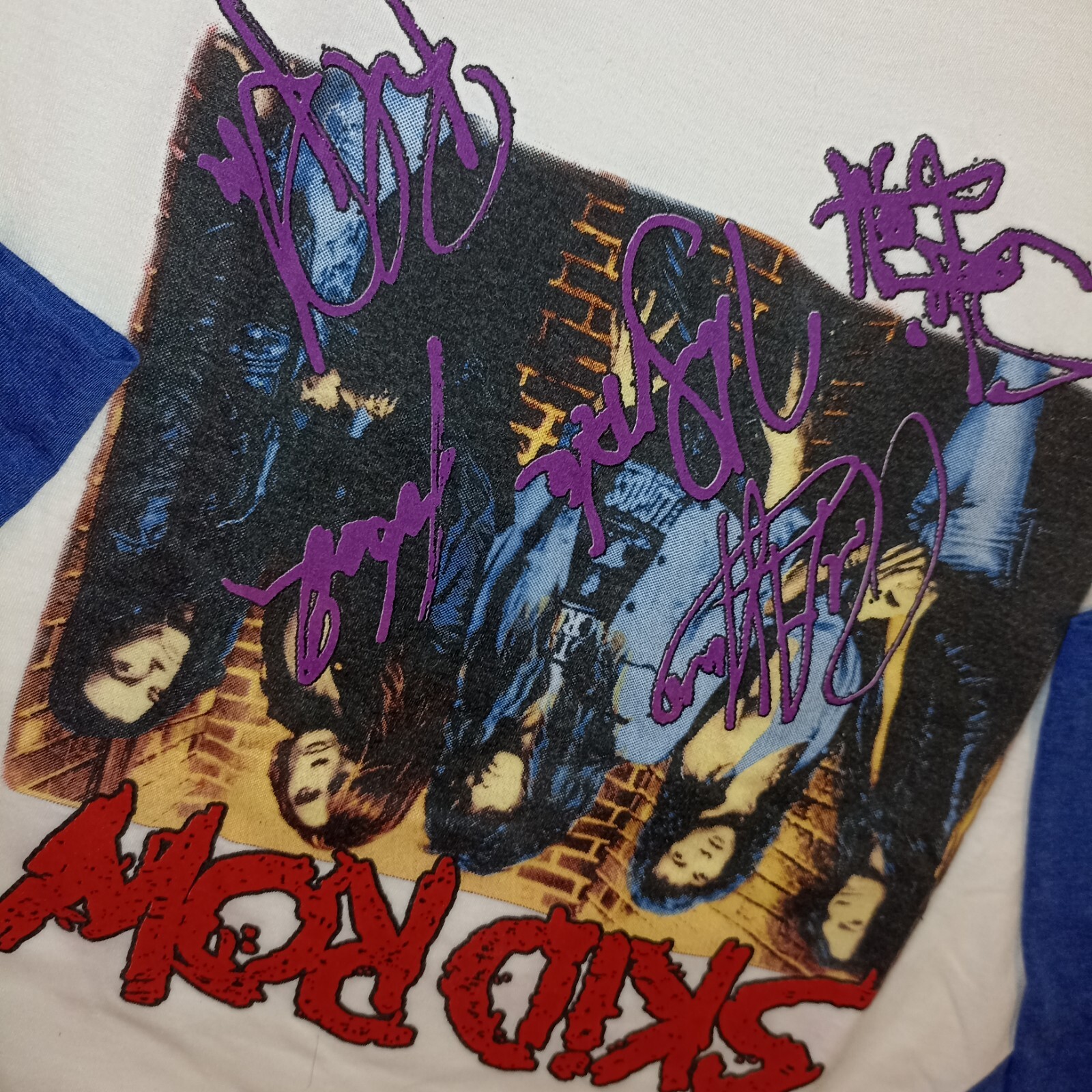 FILA Maglietta Vintage 3D EMBLEM Anni 90 Skid Row 1991 Tour Concert Tee CRAZY RARA Raglan