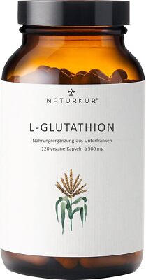 Naturkur  L-Glutathion 500 mg - 120 Kapseln im Apothekerglas - Vegan, reduziert