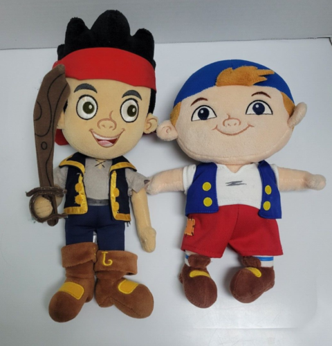 Lot of 2 Disney Store Jake and the Neverland Pirates Plush Set Jake & Cubby