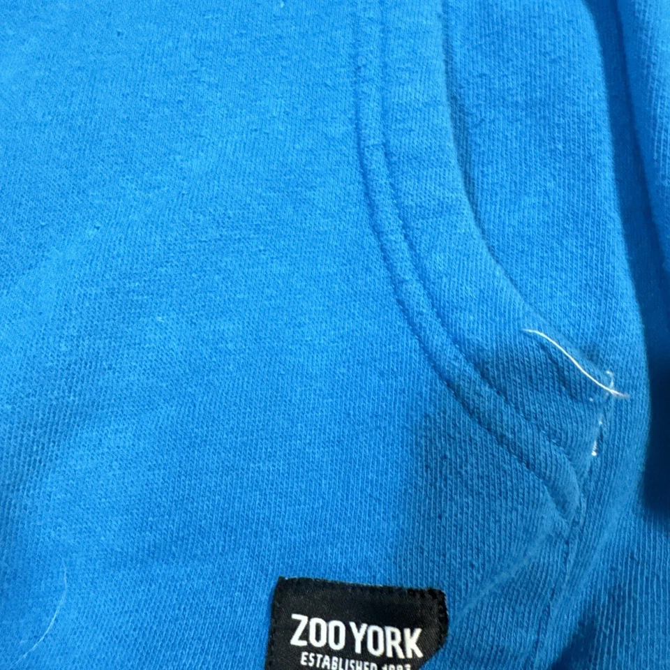 Vintage Y2K Cyber Goth Punk Emo Grunge Zoo York Blue Full Zip Hoodie Youth XL - Image 3 of 4