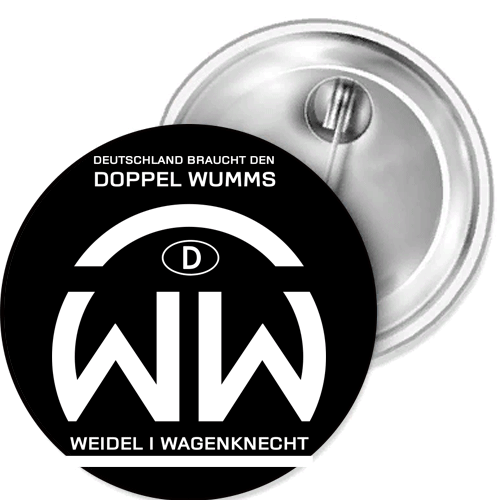 Doppel Wumms- Weidel Wagenknecht Button Anstecker Aufkleber Auto-Magnet Aufnäher - Bild 1 von 4