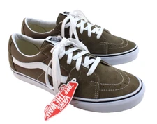 New VANS Old Skool Men's 8.5 Mocha Brown Side Stripe Skate Sneakers RETAIL $70