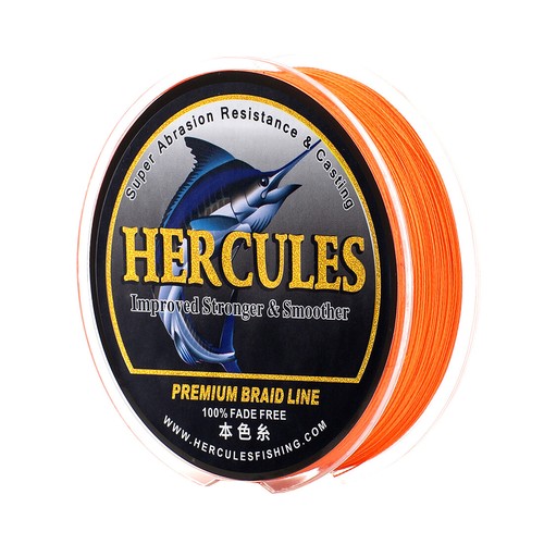 HERCULES Colorfast Orange 6 -120 lb Test Braid Fishing Line Abrasion Resistant - Picture 15 of 16