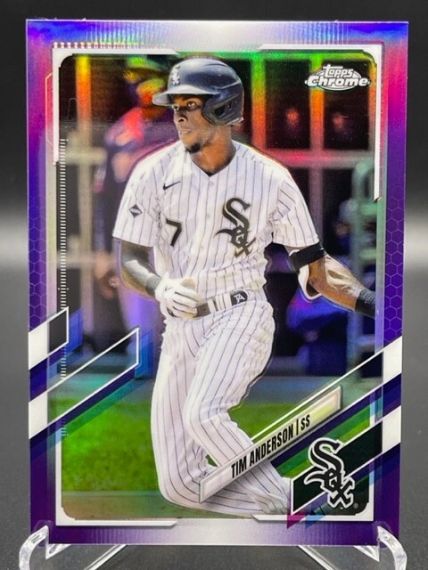 2021 Topps Chrome Tim Anderson! #36 Purple Refractor! /299 Chicago White Sox!