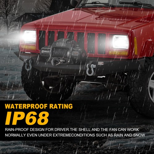 Faros LED Hi-Lo+LED luces traseras intermitentes para Jeep Wrangler YJ 87-95 7x6" - Imagen 9 de 12