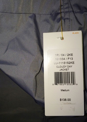 LUCY Cloudy Day Grey Fade Tie Full Zip Water Resistant Jacket NEW Womens M L - Picture 6 of 7
