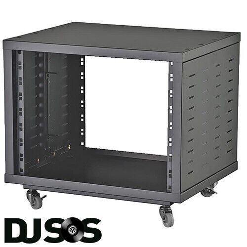 8U 19" Universal Open Rack Cabinet with Wheels, Black - URC-8U - Picture 1 of 1