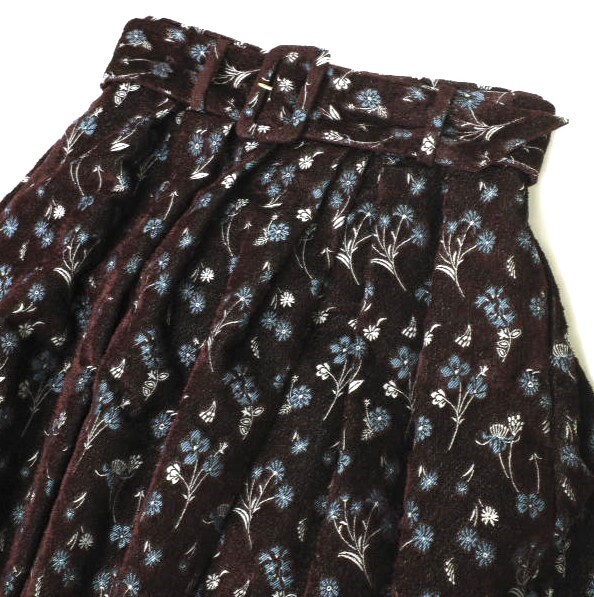Mame Kurogouchi 22AW Floral Jacquard Flared Skirt MM22PF