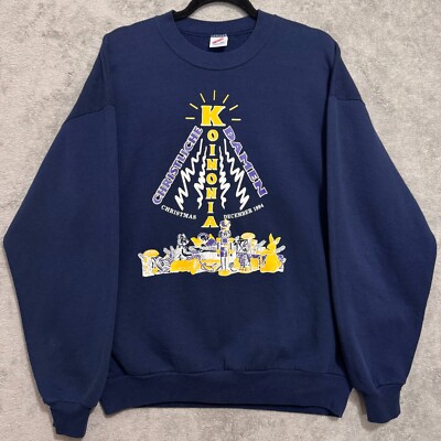 Vtg 90s JERZEES Crewneck Sweatshirt Size XL Made In USA CHRISTLICHE DAMEN KOINON