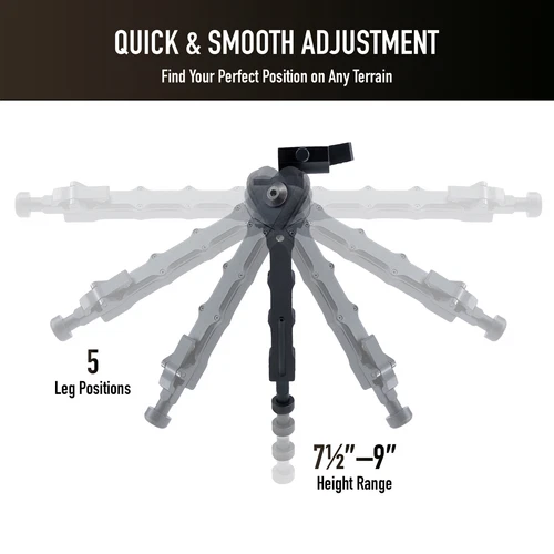 V9 7.5-9In Tactical Rifle Bipod Shooting Swivel Adjustable QD Rail Mount Hunting - Picture 7 of 10