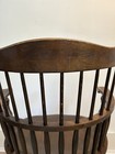 Vintage S Bent & Bros Colonial Windsor Captain Spindles Chair Dark Solid Wood — photo 8