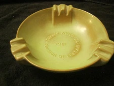 Frankoma #458 Pale Green 7" Ash Tray "Braden Winch Co." 1981 (SC-16)