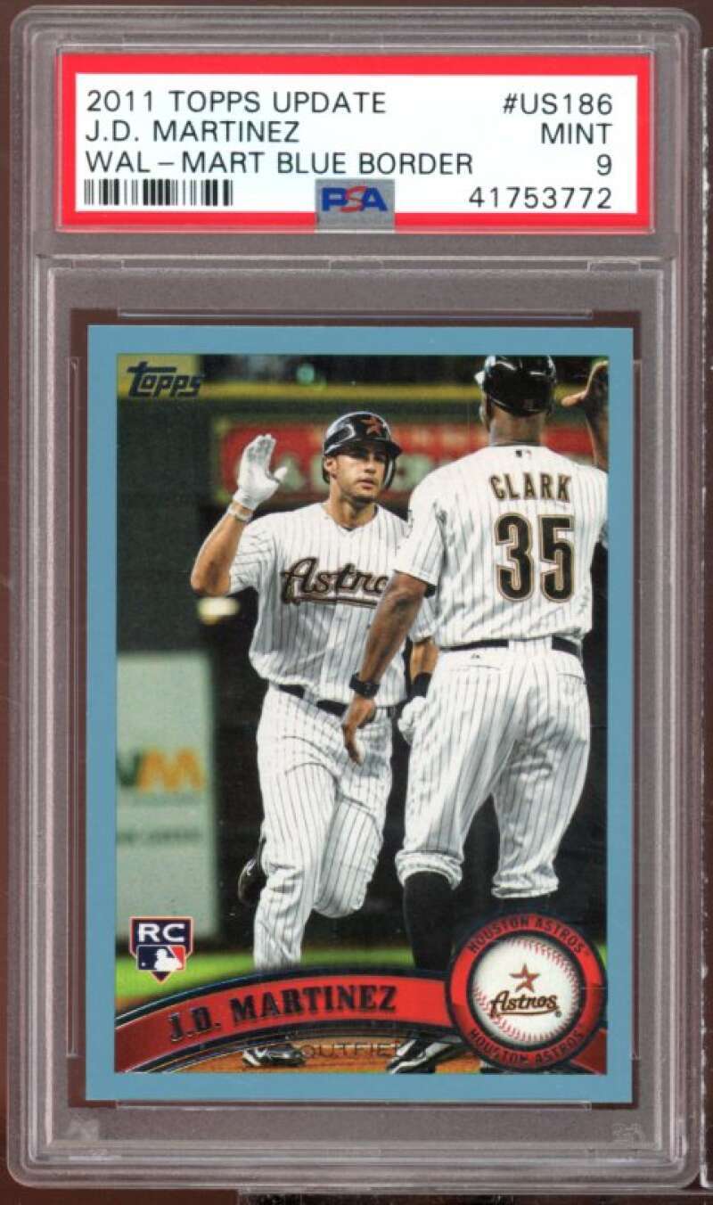 J.D. Martinez Rookie Card 2011 Topps Update Wal-Mart blue Border #US186 PSA 9