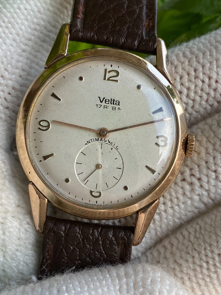 Vetta Watch Manual 17 Jewels Cal.Eta 1120 Mens Big Size 37mm Swiss.Just Serviced - Immagine 4 di 4