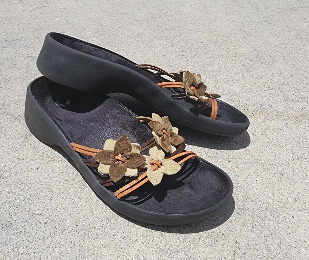 Tatami Birkenstock Leather Flower Sandal Brown Suede US 9 9.5 Pre