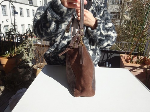 BIBA BARCELONA Dam Luxus Tragetasche Schultertasche Ziegenleder Braun Italy Neuw - Bild 4 von 17