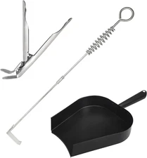 BBQ Ash Removal Tool Set for Big Green Egg Accessories, Kamado Grill Cleaning To