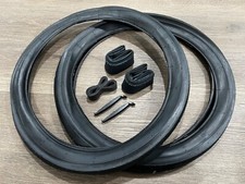 20X2.125 BMX ALL BLACK SLICK BICYCLE TIRES  TUBES LINERS 20" 1PAIR NEW