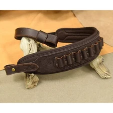 Leather Ammo Holder Rifle Straps Hunting Shotgun Sling for .308.357 12GA .22LR