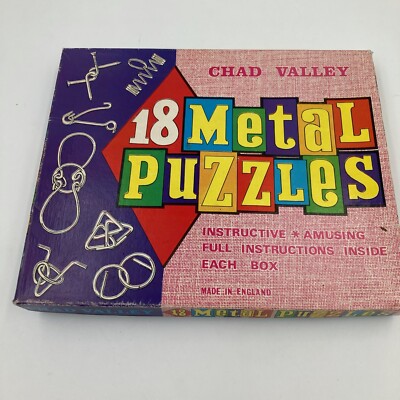 Vintage Chad Valley Metallpuzzle | 18er Set | Klassische Denksportaufgaben