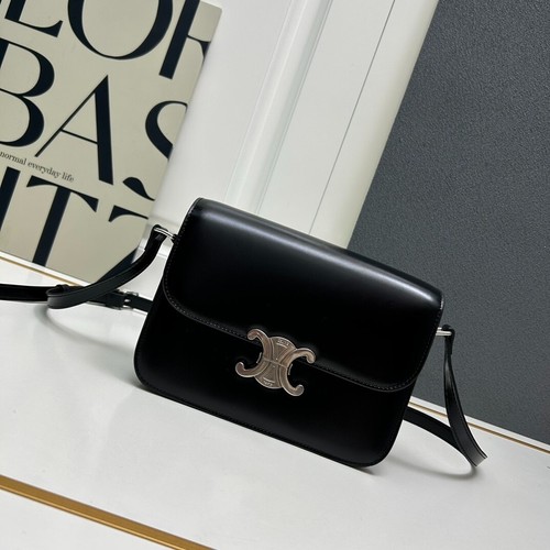 Celine Women's Black Silver Buckle Handbag