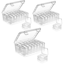 Small Bead Organizers, 45 Pieces Plastic Storage Cases Mini Clear Bead Storag...