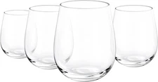 Unbreakable 18-ounce Acrylic Stemless Wine Glasses set of 4 Clear Outdoor