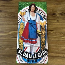 1990 St. Pauli Girl Centerfold Original 90s Vintage 3 Page Print Ad 24x11 Poster