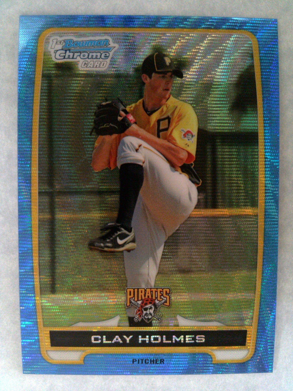 2012 Bowman Chrome - Clay Holmes #BCP77 1st Blue Wave Refractor Pirates