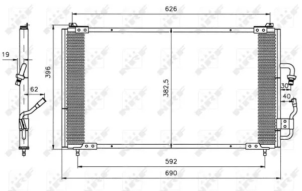 Kondensator, Klimaanlage 35153 NRF für PEUGEOT 406 406 Break 406 Coupe