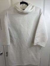 zara Short White sweater dress turtleneck Size M