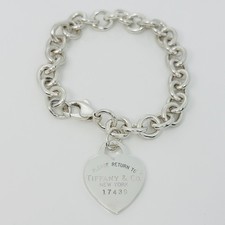 Bracciale Charm 8,5" Grande Si prega di Ritornare a Tiffany New York Cuore Tag