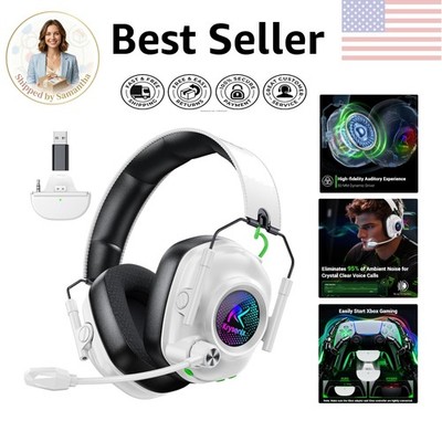 Adjustable Noise-Canceling Gaming Headset - 50Hr Battery Life, Foldable Design