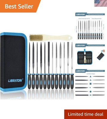 Small File Set, Needle Diamond Files 13PCS, 6pcs Jewlers & 6 Steel for Precis...