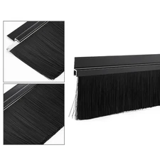 1000mm x 80mm Bottom Sweep for Floor Door Nylon Brush Metal Base Black 2.36"