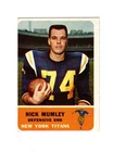 1962 Fleer NICK MUMLEY RC ROOKIE #65 EX/MT (MC, READ)--Titans (Jets)!!