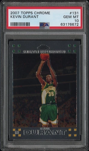 2007 TOPPS CHROME #131 KEVIN DURANT ROOKIE RC PSA 10